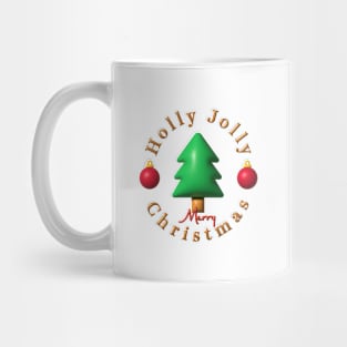 Holly Jolly Merry Christmas Tree Lettering Mug